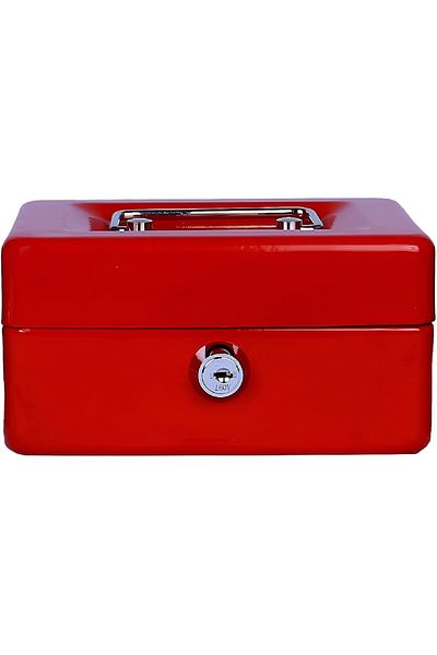 rexa Portable Steel Cash Safe Box Petty Cash Tin Lockable Cash Money Safe Security Box 15 x 12 x 8cm