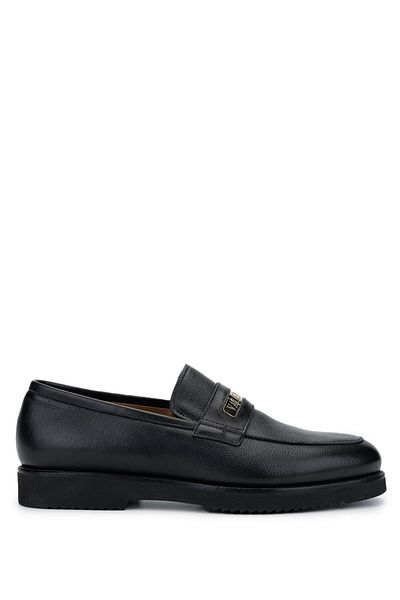 Valentino Men's Genuine Leather Black Loafer Shoes