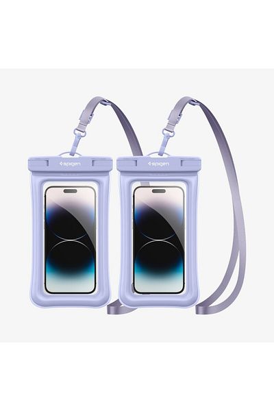Spigen Aqua Shield Floating Universal Waterproof Phone case 2 Pack IPX8 Pouch A610 - Aqua Blue