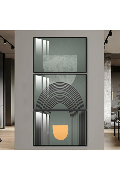 4gdran ثلاث لوحات جدارية خشبية مع برواز خشبي اسود و طبقة من الاكريلك الشفاف