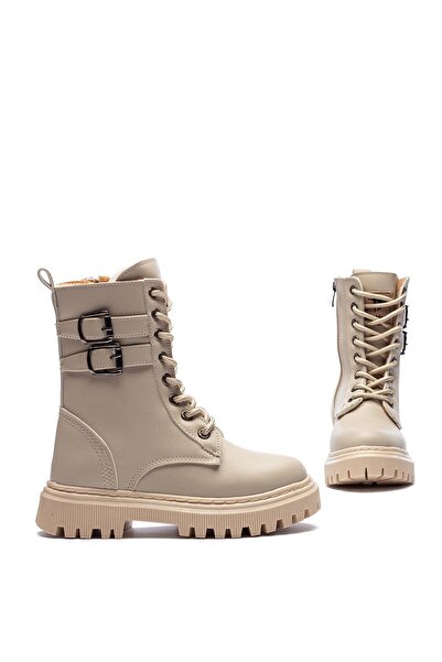 lady classy Kız Çocuk Fermuarlı Toka Detaylı Yanı Şerit Bot