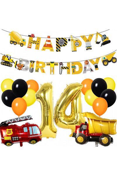 Feelairy 14th birthday set, latex/foil, multicolor, 16 pieces