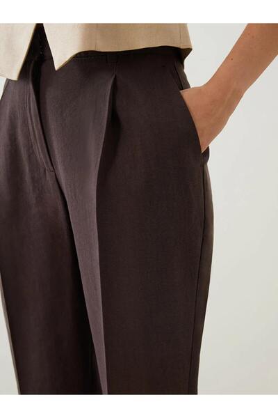 LC Waikiki LCWAIKIKI Classic Kahverengi Loose Fit Cigarette Kadın Pantolon