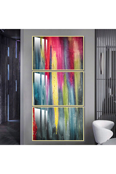 4gdran ثلاث لوحات جدارية خشبية مع برواز خشبي ذهبي و طبقة من الاكريلك الشفاف