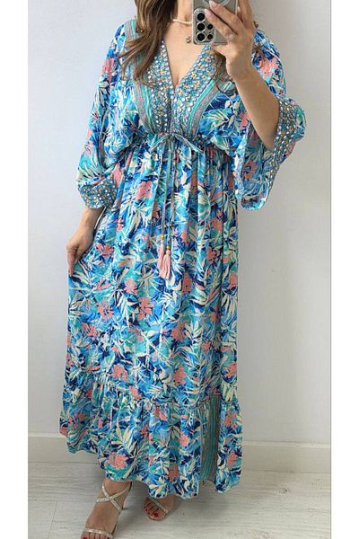 GLAMSI Rochie Damă din Mătase Indiană – Elegantă și Lejeră