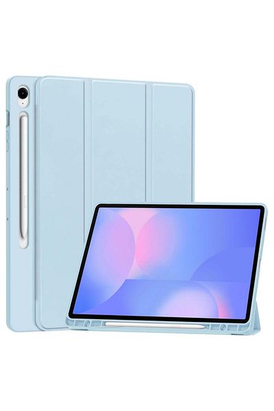 SKYDDAR INNOVATION Tablet case for Samsung Galaxy Tab S10 FE Plus, Pencil holder, Blue, sticker set