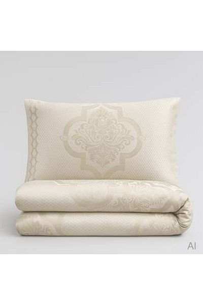 Pazar Home Bedding Bazaar Home Drake Jacquard 7 Piece King Bedspread - Beige with Stitched Filling