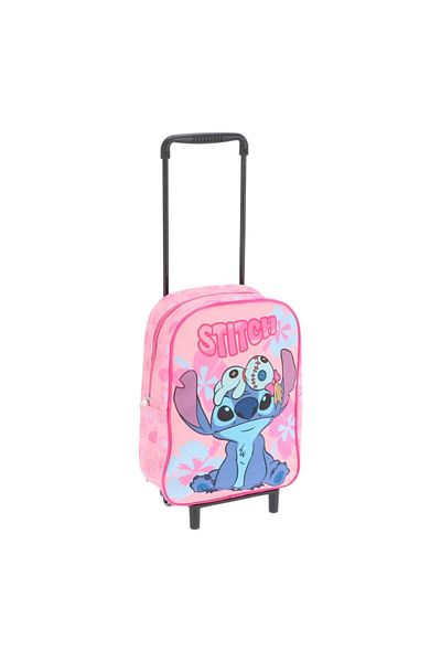 Stitch Preschool trolley, 31x24x10 cm, pink, with adjustable straps, Stitch