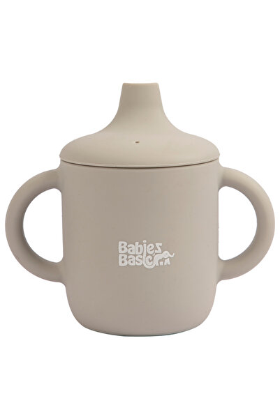 Babies Basic Stage 1 Silicone Trainer Cup with handles for Babies, Grey