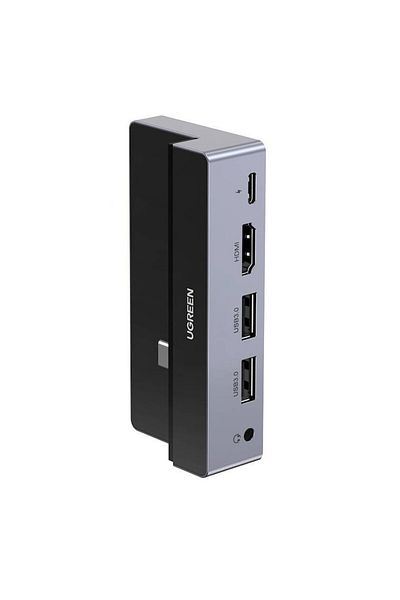 Ugreen Adaptor HUB aluminiu 5-in-1 UGREEN CM317, USB-C - 2x USB 3.0, 1x USB-C, HDMI, 1x Mini Jack 3.5 mm, S