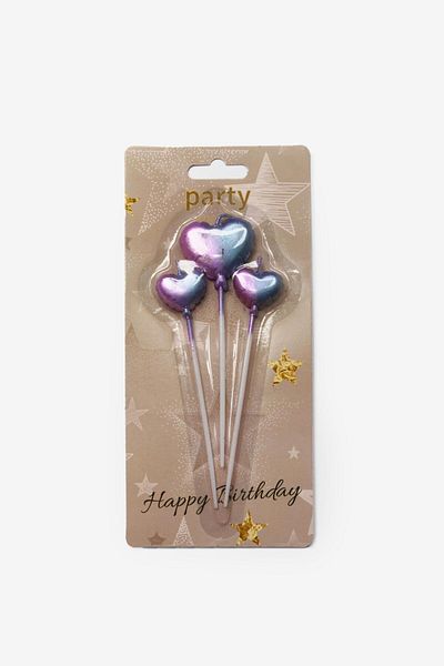 Le Mabelle Lilac 3-Piece Heart Candle