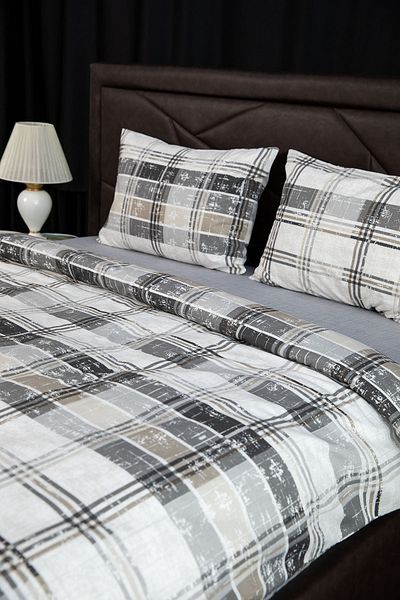 FAVORA Piemo Double Duvet Cover Set with Elastic Sheet - Gray