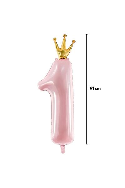 Le Mabelle Pink Number 1 Crown Detailed Balloon