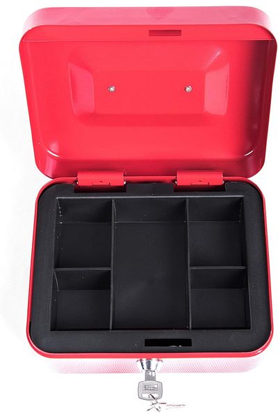 rexa Security Key Lock Cash Box Metal Money Box 25 x 20 x 9cm