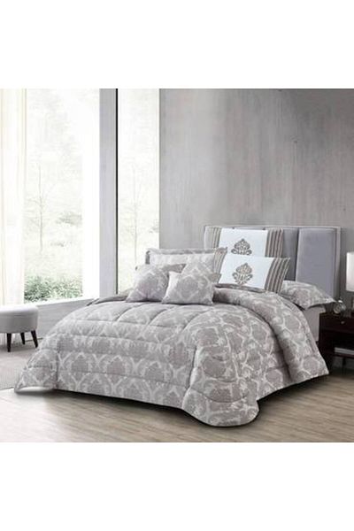 Pearrlla Valentini Jacquard Luxury 8 Piece King Size Bedspread with Stitched Filling