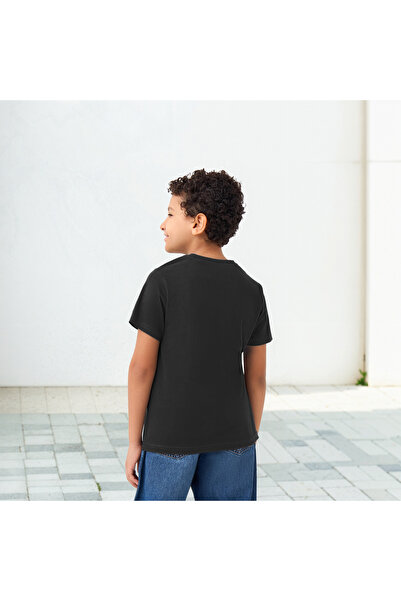 Juniors Graphic Print T-Shirt with Crew Neck and Short Sleeves