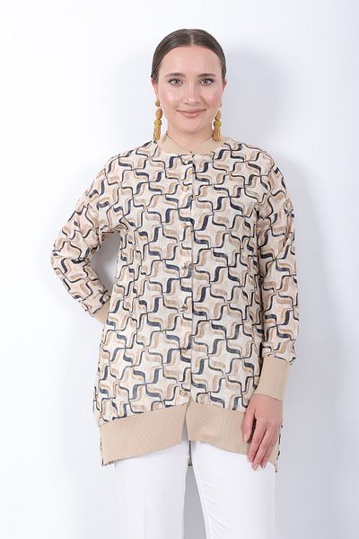 Linvey Gift Comfortable Ribbed Buttoned Patterned Women's Wearable Cap