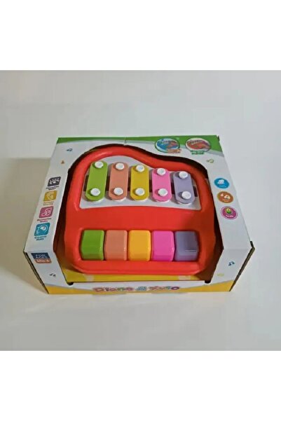 rexa لعبة إكسيليفون موسيقية 2 في 1 - حجم صغير مع 5 مفاتيح ملونة للأطفال