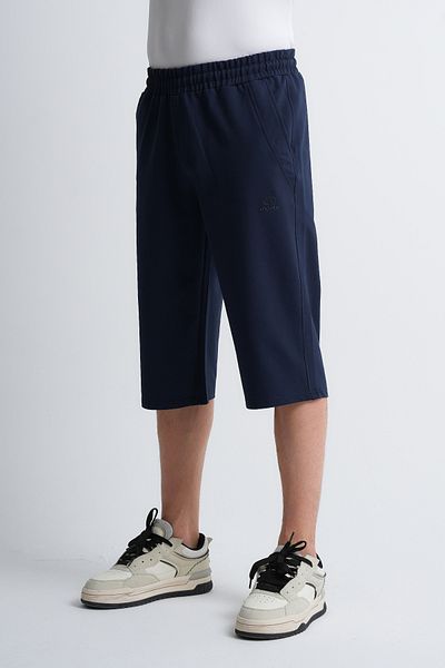 Shooter Sportswear Men's Summer Capri Elite Light Navy Blue Embroidery Detailed Comfortable Fit Adjustable Elastic Waist