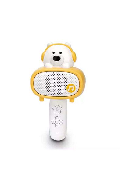 divendi-ro Microphone and speaker for karaoke, for children 3 years+, Bluetooth, Plastic, White-Yellow