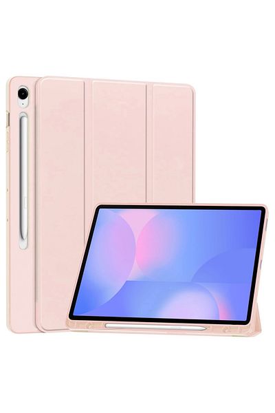 SKYDDAR INNOVATION Tablet case for Samsung Galaxy Tab S10 FE Plus, Pencil holder, Pink, sticker set