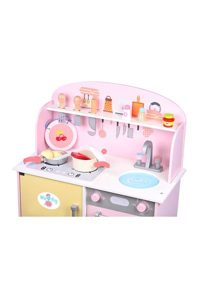 rexa Wooden Kitchen Playset for Kids, specifically the Japanese Style Kitchen Set in pink