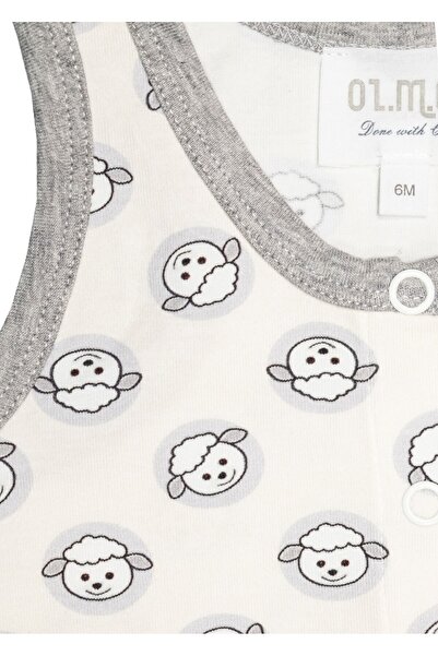 Ozmoz By Mukadder Özden Organic Lamb Printed Unisex Baby Rompers & Salopet