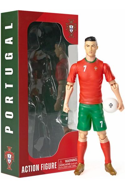 Banbo Toys Cristiano Ronaldo figurine, Portugal national team, 20 cm, articulated with ball included, number 7