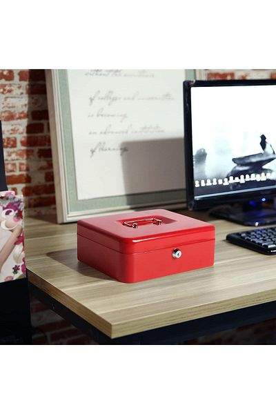 rexa Cash Box with Money Tray,Lock Box 30 x 24 x 9cm