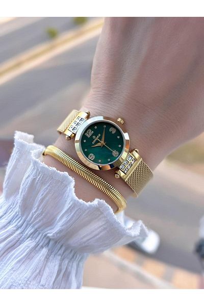 Essence Steel Case and Cord 2 Years Warranty 3 Atm Water Resistant Women's Wristwatch + Bracelet Esm120