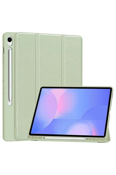SKYDDAR INNOVATION Husă pentru tabletă Samsung Galaxy Tab S10 FE Plus, suport pentru creion, verde deschis, set de autocolante