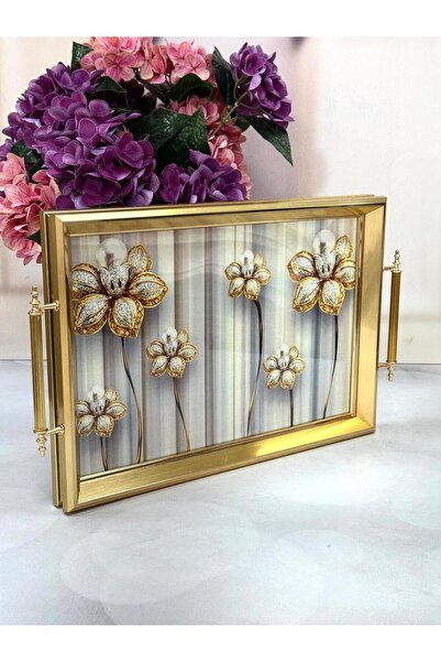 Kosova Ahşap Çerçeveli Cam Tepsi