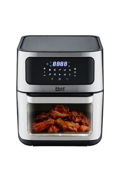 iHunt Friteuza cu aer cald si rotisor fara ulei iHunt Bro Air Fryer 12L Rotary, 1800W, Circulatie aer 360