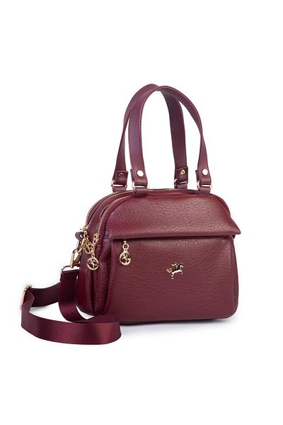 Nas Bag Geantă de umăr și crossbody pentru femei cu mai multe compartimente (25x20 cm) Roșu Claret Victoria