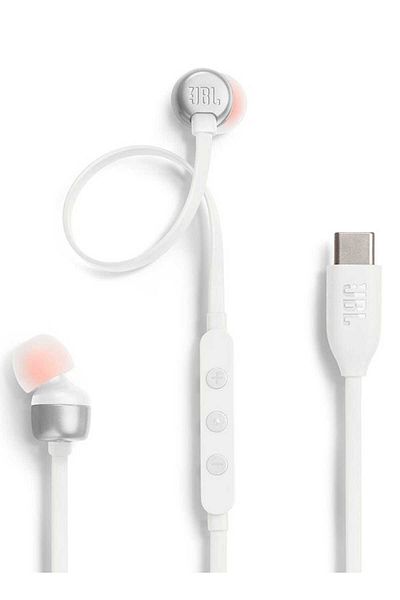 JBL Tune 310C USB-C High-Resolution In-Ear Wired Headphones in White