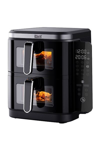 iHunt Friteuza cu aer cald fara ulei iHunt Bro Air Fryer 11L Dual Stack, Dual Zone 2800W (1400W + 1400W)