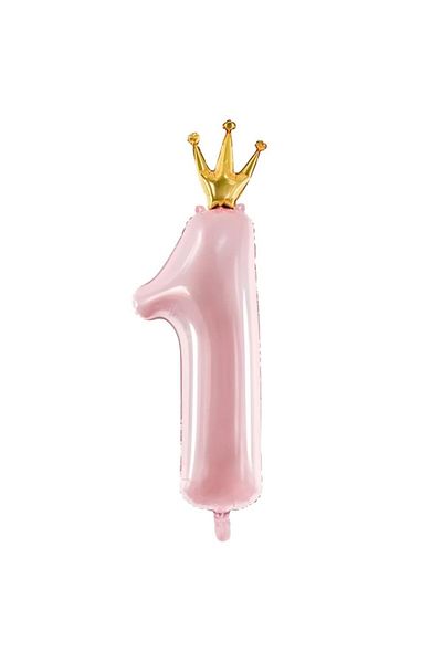 Le Mabelle Pink Number 1 Crown Detailed Balloon