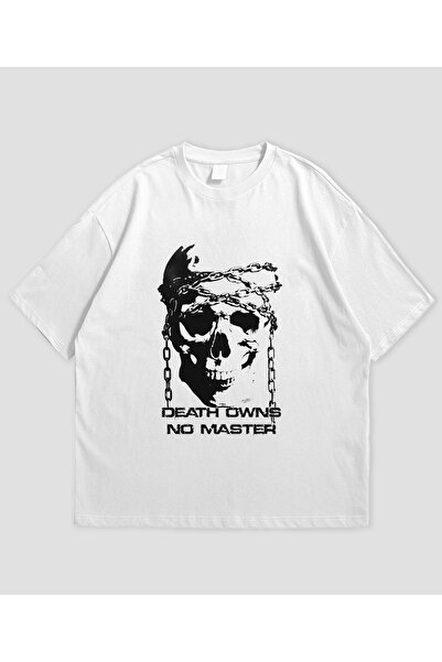 SVART WEAR تي شيرت Death Owns No Master للجنسين مقاس كبير