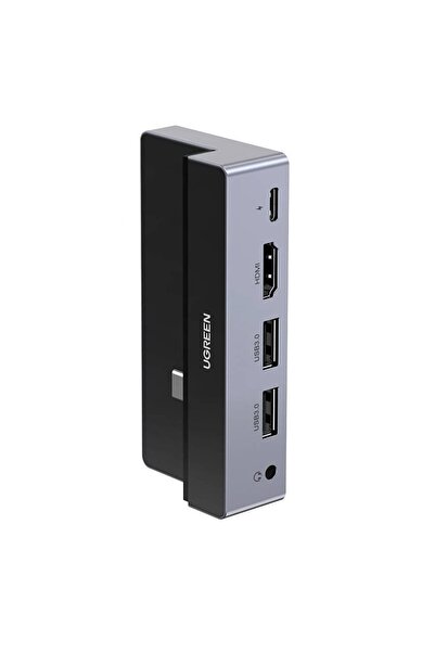 Ugreen Adaptor HUB aluminiu 5-în-1 UGREEN CM317, USB-C - 2x USB 3.0, 1x USB-C, HDMI, 1x Mini Jack 3.5 mm, S