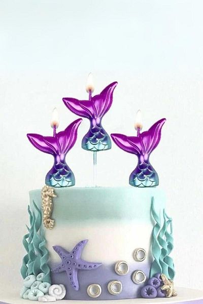 Le Mabelle Lilac Mermaid 3-Piece Short Candle