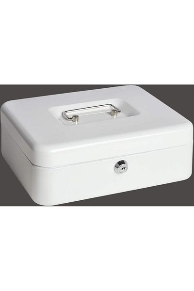 rexa Security Key Lock Cash Box Metal Money Box 25 x 20 x 9cm