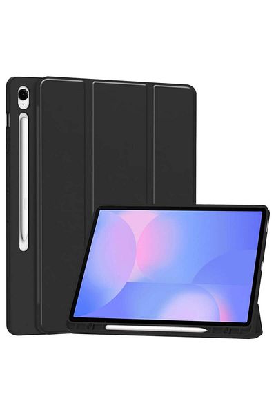 SKYDDAR INNOVATION Husă pentru tabletă Samsung Galaxy Tab S10 FE Plus, suport pentru creion, neagră, set de autocolante