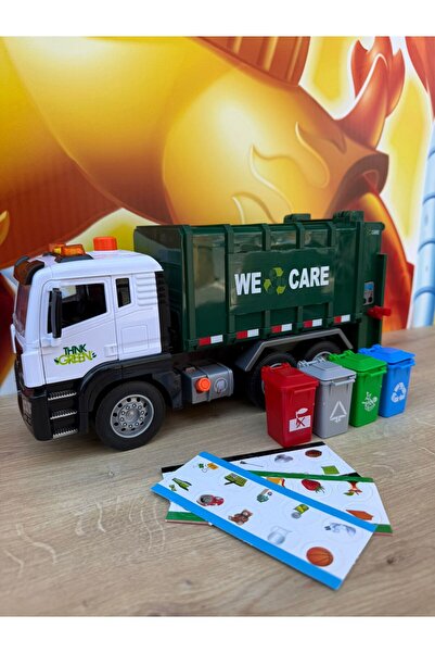scntoys Oyuncak Çöp Kamyonu Konteynırlı Büyük Full Fonksiyonlu Sesli Işıklı D...