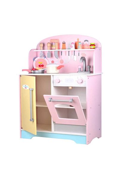 rexa Wooden Kitchen Playset for Kids, specifically the Japanese Style Kitchen Set in pink