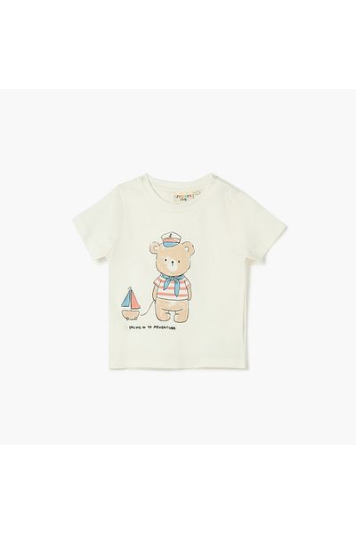 Juniors Printed T-shirt with Short Sleeves