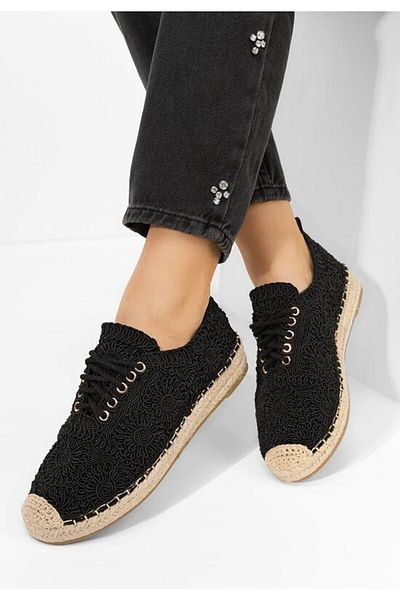 B T Shoes Klarysa women's black espadrilles