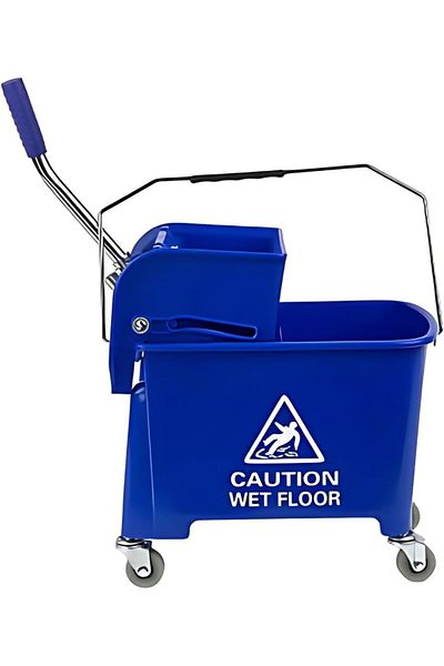 AKC Mop Bucket & Wringer - 360-Degree Rotating Swivel Wheels 20 Liter Capacity Blue