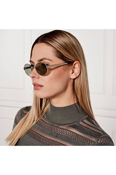 Saint Laurent Paris Sl 692 003 55-19 Women's Sunglasses – Gold Metal Frame, Green Matte Glass