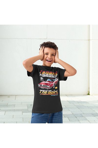 Juniors تي شيرت بطبعة جرافيكية مع رقبة دائرية وأكمام قصيرة