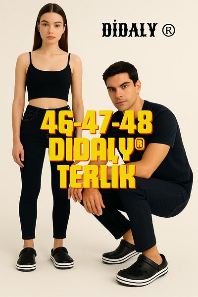 Didaly (Size 46-47-48 Large Size) Non-Slip Sole Antibacterial Odor-Free Lightweight Daily Black Slippers